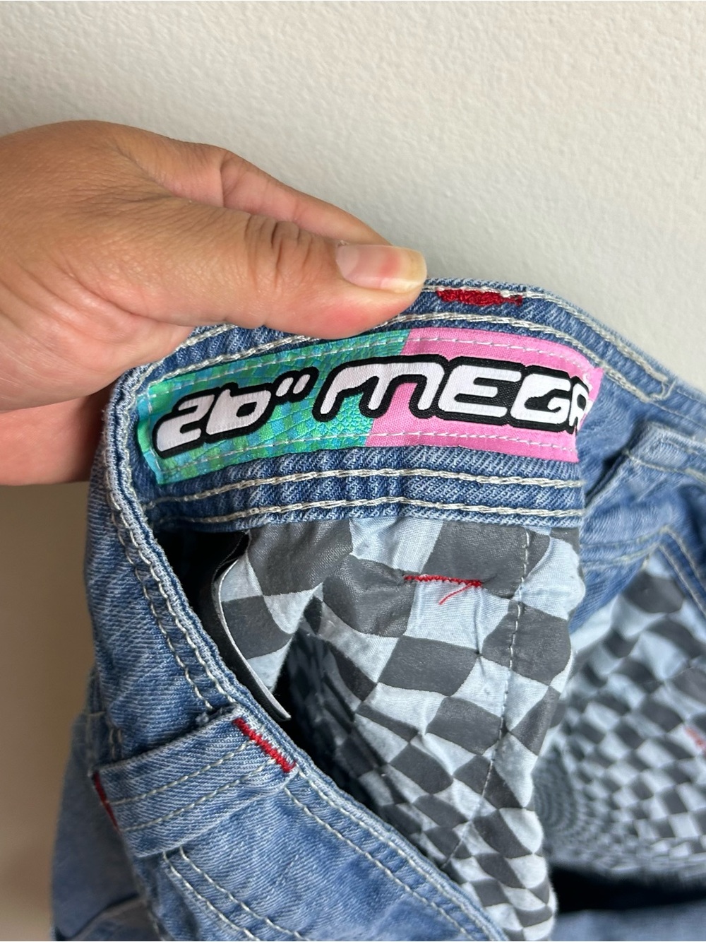 A. LAB Y2K Wide Leg Baggy Jeans | Rave Skater Grunge Denim 42 - Picture 11 of 12
